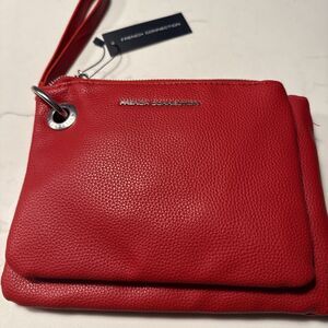 French Connection Lara Pebble Double Slim Pouches Wristlet Red FCWH24210